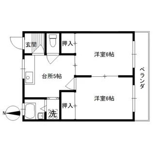 第2満坂ハイム【2階】の間取り
