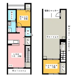 ガレージュ花ノ木【2階】の間取り