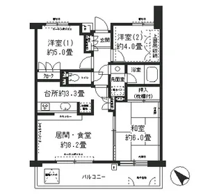 保土ヶ谷南パーク・ホームズ【3階】の間取り