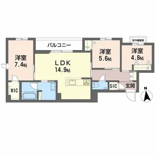 輝 阪南町【3階】の間取り