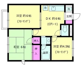 ディアコート開成A棟【2階】の間取り
