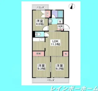 大津ヶ丘ハイツ【1階】の間取り