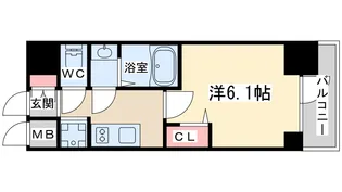 プレサンス松屋町ヴィゴラス【8階】の間取り