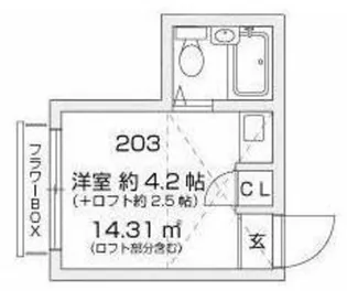 梶ヶ谷スチューデントパレス【1階】の間取り