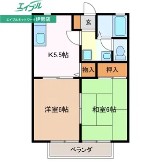 コーポ北川【1階】の間取り