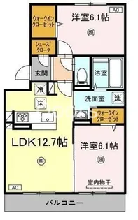 サニーフラット西市【1階】の間取り