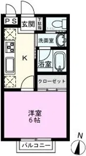プランドール桜堤【1階】の間取り