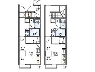 レオパレスきぼう【1階】の間取り