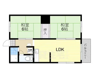 ヒガシエハイツB棟【2階】の間取り