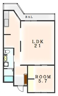 徳島県阿南市見能林町念仏免【マンション】の間取り