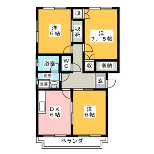 サンローゼ富士【3階】の間取り