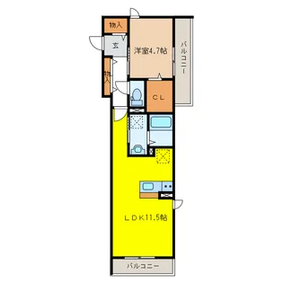 岐阜県岐阜市住ノ江町2【アパート】の間取り