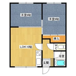 幸陽ハイツ【1階】の間取り