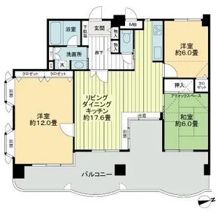 ライオンズマンションMAXIM櫛原【8階】の間取り