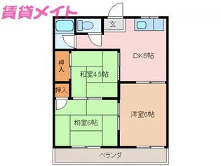 みたきハイツ【2階】の間取り