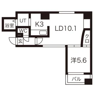 Space北3条【5階】の間取り