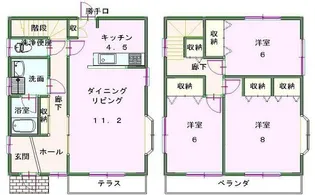 岡山県岡山市南区新保【一戸建】の間取り