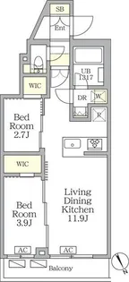 アジールコート後楽園【4階】の間取り