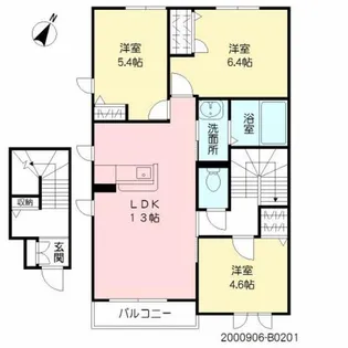 ガーデンズフォレナ B棟【2階】の間取り