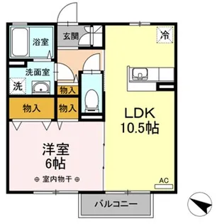 山梨県甲府市荒川1【アパート】の間取り
