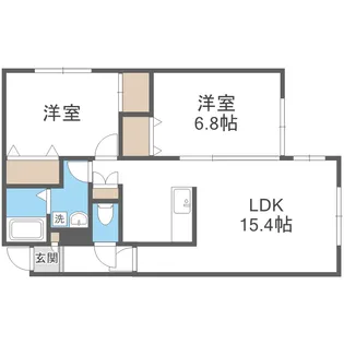2LDKの間取り画像