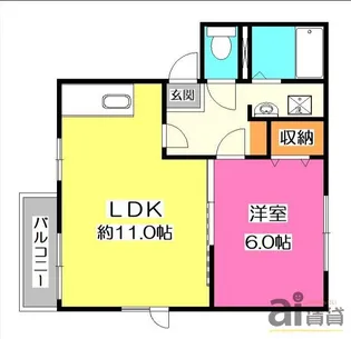 埼玉県狭山市富士見1【アパート】の間取り