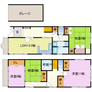 京都府京都市伏見区深草向ケ原町【一戸建】の間取り