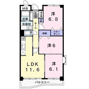 カンタベリー ベル【2階】の間取り