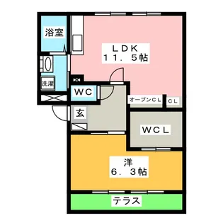 エーデルハイム B棟【1階】の間取り