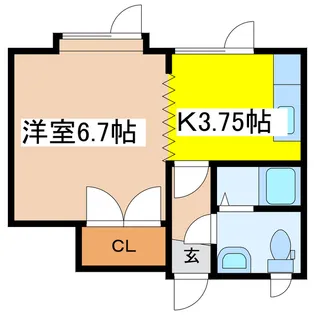 1Kの間取り画像