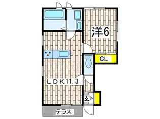 シェルラメール【1階】の間取り