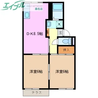 サニーヒル松ノ木 B棟【1階】の間取り