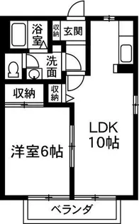 ビューテラス朝倉C【1階】の間取り