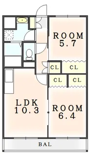 徳島県阿南市羽ノ浦町宮倉南浦【マンション】の間取り
