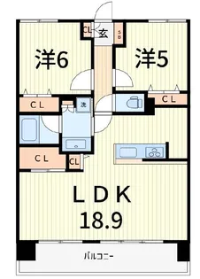 レーベンリヴァーレリバー・スイート【13階】の間取り