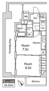 プラウドフラット仙川II【4階】の間取り