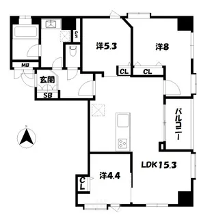 プリオーレ京都三条高倉【2階】の間取り