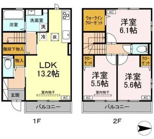 東京都昭島市中神町2【一戸建】の間取り
