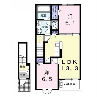 ベルミラA【2階】の間取り