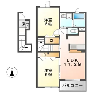 コットンハウスB【2階】の間取り