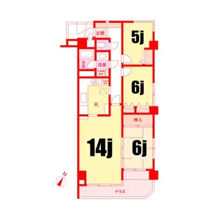レジデンス山手【1階】の間取り