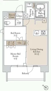 2LDKの間取り画像