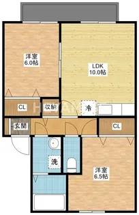 ウィルモアSATOU B【2階】の間取り