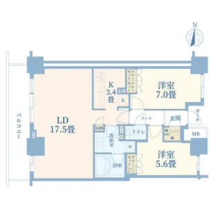 Brillia Tower KAWASAKI【20階】の間取り