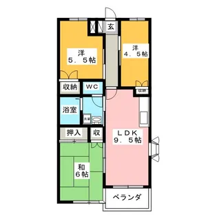 カーサ ミア【3階】の間取り