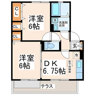 オークスドュール・ウルゲ【1階】の間取り
