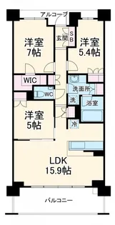 ザ・パークハウス東戸塚レジデンス【7階】の間取り