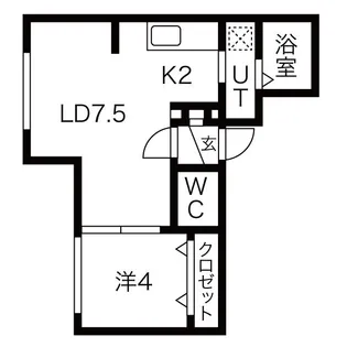 ラフィーネ学園前III【1階】の間取り