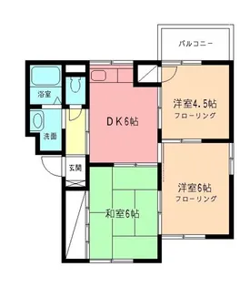 ハイムサエグサD【2階】の間取り