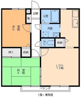 サンガーデン堤【1階】の間取り